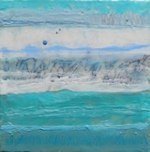 Deb Dryden, Aqua II, encaustic